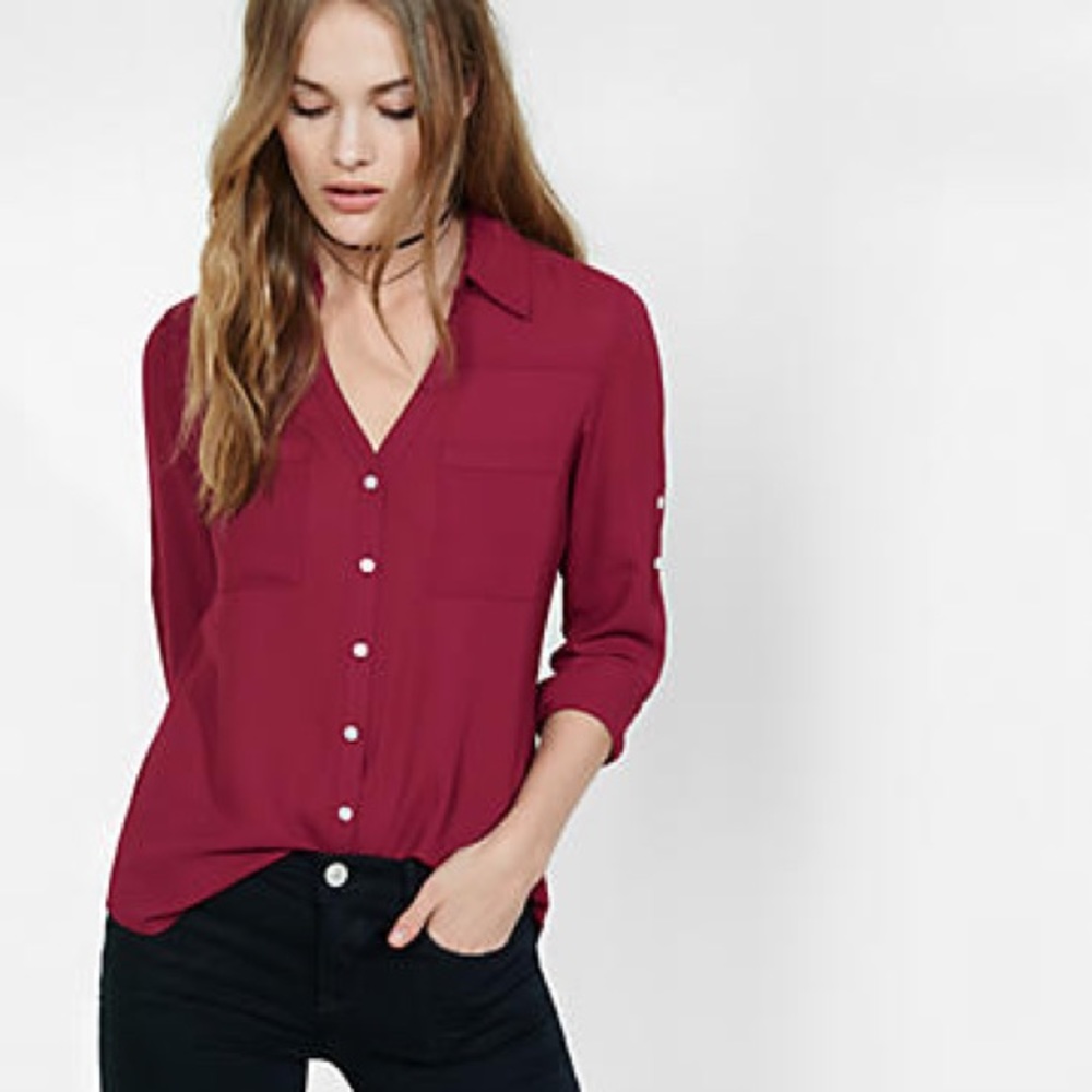 Express Deep Red Portofini Shirt